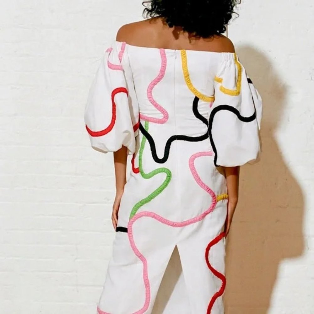 NWOT Mara Hoffman Namari Dress in white Multi Embroidery - Picture 4 of 10